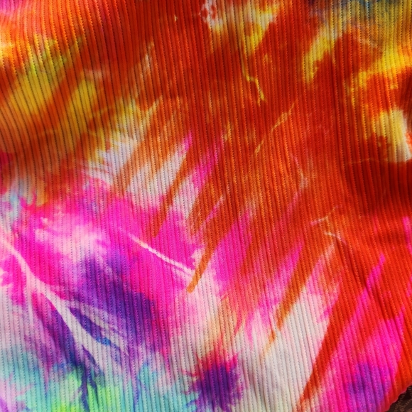 SEXY ☆ RAINBOW TIE DYE ZIP FRONT ☆ CAGED RIBBED BIKINI ☆ NWT - Picture 9 of 12